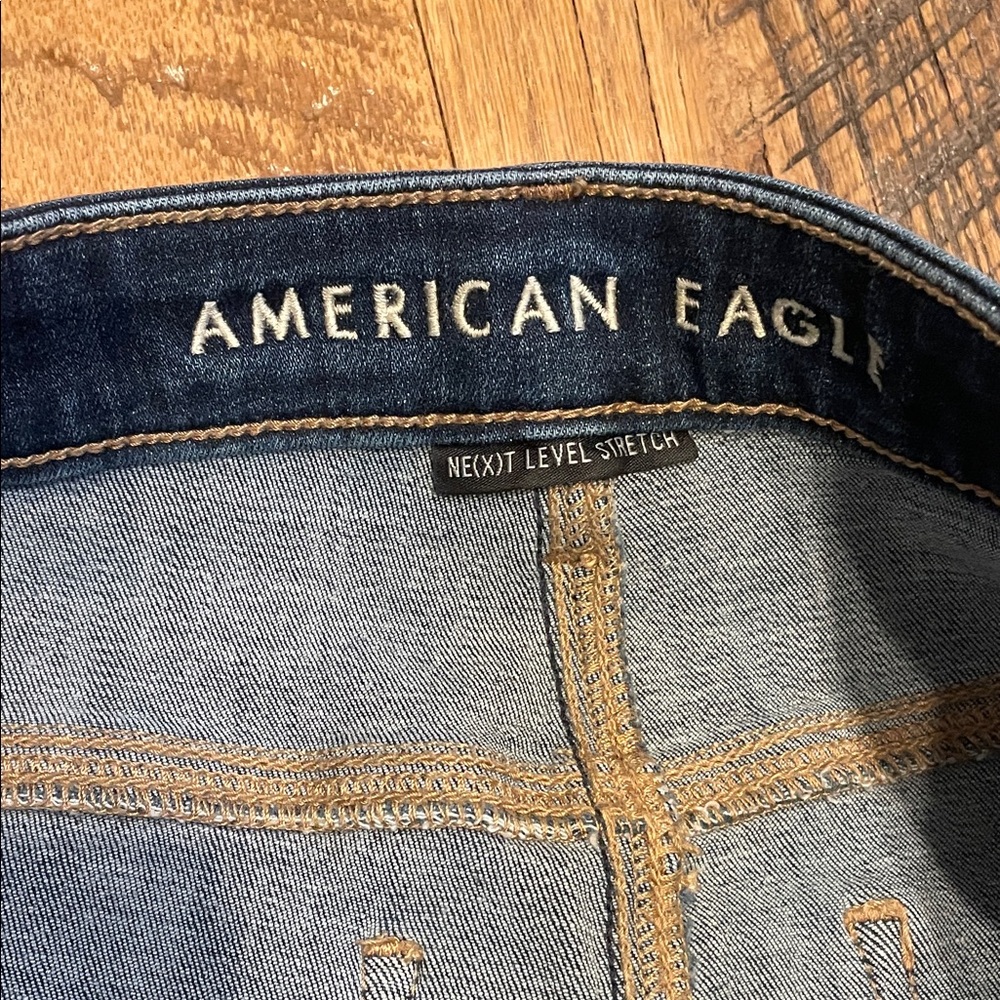 American Eagle Outfitters Dark Blue Wide Leg Jeans - Picture 2 of 4